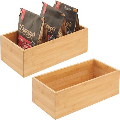 China Sustainable Natural Wood Bamboo Organizer Buffet Pantry Bin for sale