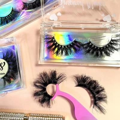 China Wholesale Natural Dramatic 3d Lashes Real 25mm Private Label Long Eyelashes Vendor for sale