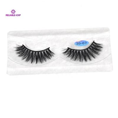 China Long Wholesale Natural Mink Eyelash Fur 18mm 3D Mink Eyelashes Vendor 3D Mink Eyelashes Private Label Lashes 3D-07 for sale