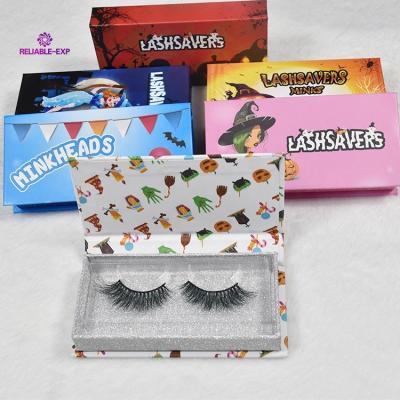 China Long Natural Packaging Box Private Label 9D Color Mink Eyelashes 25mm 100% Mink Lashes 9D98 for sale