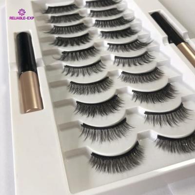 China 3D Eyelashes Multi Layered Magnetic Eyeliner 3d Mink Eyelashes Silk Private Magnetic Label with Lash Cases Custom Made for sale