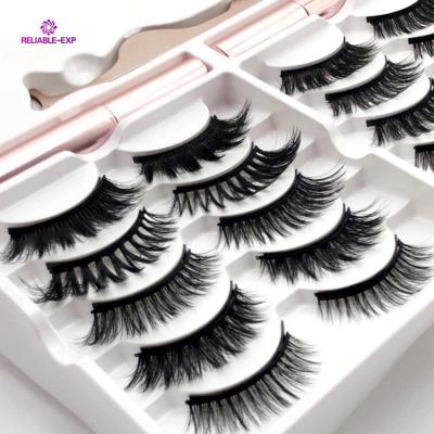 China 3D Chips High Quality Lightweight Invisible 3D Multi Layered Magnetic Eyeliner Lashes Custom Private Label Magnetic Eyelashes for sale