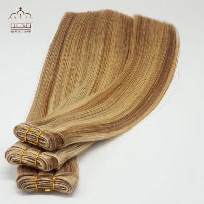 China Top Grade Natural Wave Cuticle Aligned Virgin Hair Wholesale Hand Tied Hair Weft Extension for sale