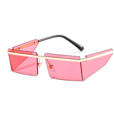 China 10 Years OEM Experience New Arrival Square Four Lens Rimless Fashionable Sunglasses for sale