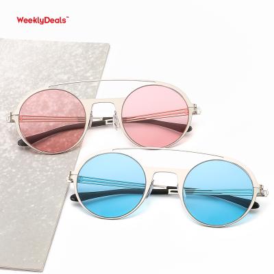 China 10 Years Experience OOT103 Cool Fashion Sunglasses Steampunk Glass Double Arc Bridge for sale