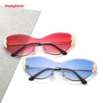 China 10 Years Experience Luxury Rimless One Piece Glasses Cool Fashion Sunglasses for sale