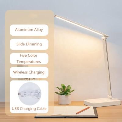 China All New Scenes Eye Protection LED Bedside Portable Desk Lamp With Wireless Charger Dimming Desk Foldable Lamp for sale