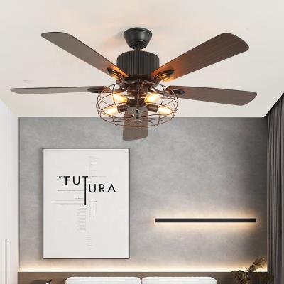 China Industrial/Farmhouse/Modern Acrylic Black Finish Dimmable Led Ceiling Fan Lamp/Traditional/Rustic With 5 Blades Smart Remote Control Ceiling Fan Light for sale