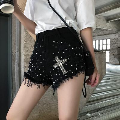 China 2021 Summer New Street Style Custom Viable High Hole Waist Shorts Hot Shorts Pants Burrs Shorts Women for sale