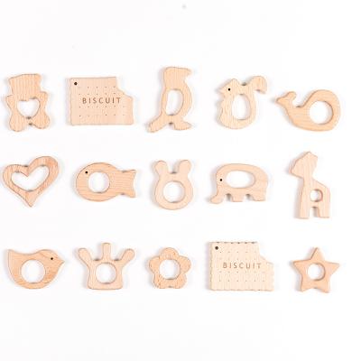 China Wooden Star Baby Teethers Wooden Animals Ring Organic Ring Silicone Gift Wooden Teething Toys for sale