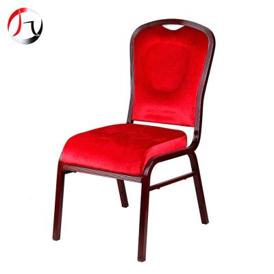 China Customized Modern Design Red Durable Aluminum Stacking Wedding Banqueting Dining Chairs for sale