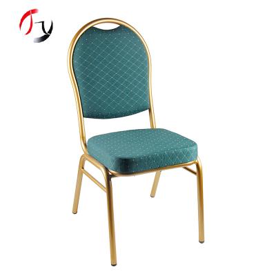 China modern design metal hotel restaurant wedding banquet room stackable chair without armrest for sale