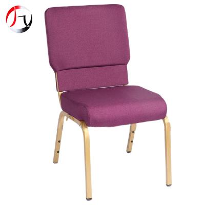 China Wholesale Cheap Purple Cloth Padded Interlocking Stacking And Interlocking Church Chair Furniture for sale