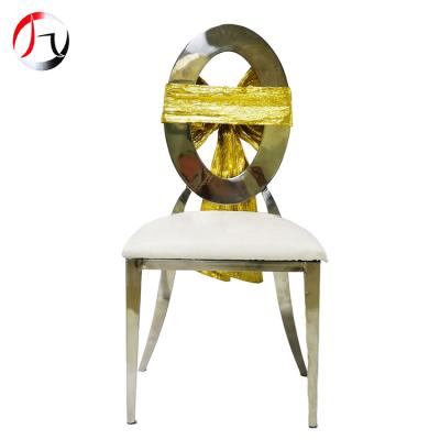 China New Style Modern Luxury Round Back Stainless Steel Banquet Event Wedding Chair for sale