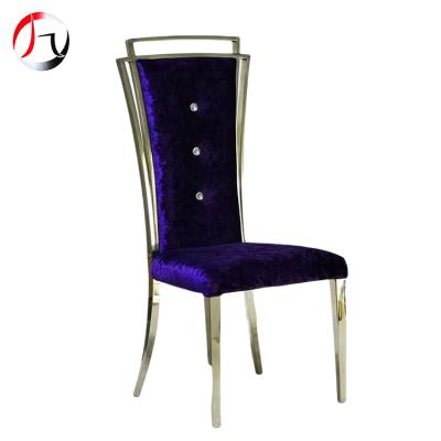 China Modern High Quality Luxury Purple Velvet Leisure Chairs Wedding Dining Chair for sale