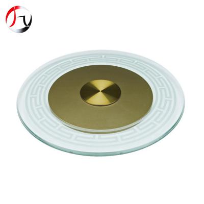 China Factory price modern glass aluminum table top basement lazy susan for banquet table for sale