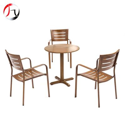 China Modern Patio Coffee Portable Aluminum Hotel Cocktail Bar Outdoor Folding Round Table for sale