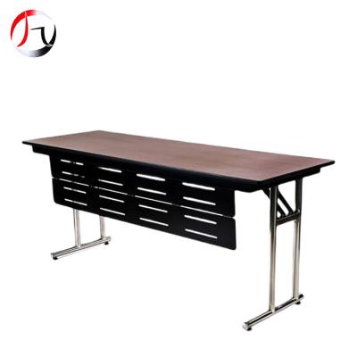 China New Design Adjustable Melamine Panel Top Stainless Steel Leg (Height) Conference Forming Foldable Long Table for sale