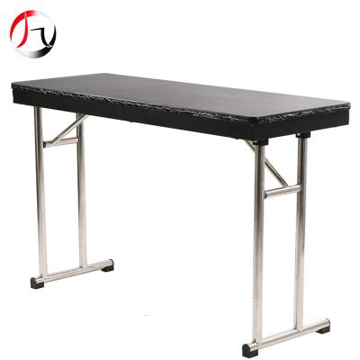 China New Design Durable Folding Black Melamine Board Fireproof Conference Table (Height) Adjustable for sale