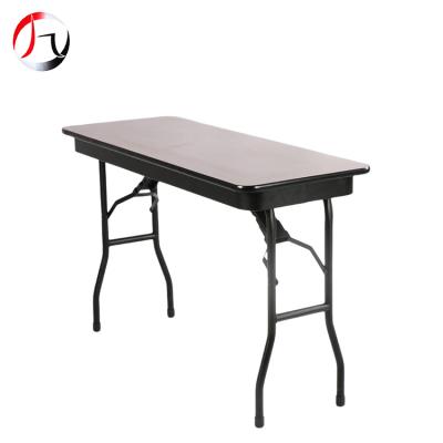 China Hotel Adjustable Portable Event Wholesale Rectangular (Height) Wooden Tables Folding Meeting Table for sale