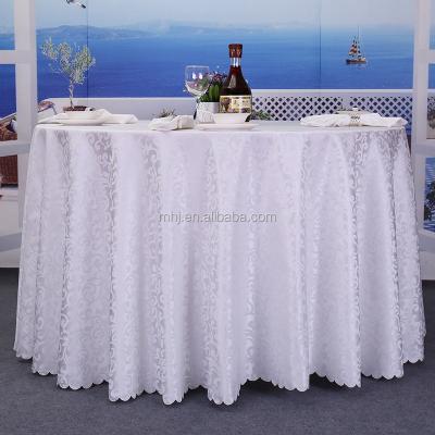 China Waterproof 72 Inches High Quality White Polyester Printed Round Table Clothes for sale