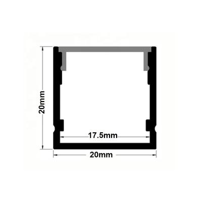 China Hot Sale 1m/pc Aluminum Profile Decorations 20*20mm Aluminum Led Light Bar LED Profile For Led Strips for sale