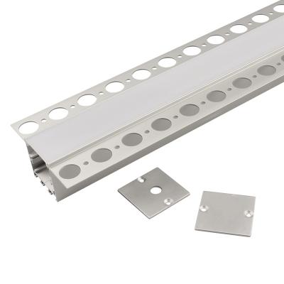 China High quality 1M 2M 3M radiator anodized silver plaster ceiling aluminum profile for led strip light for sale