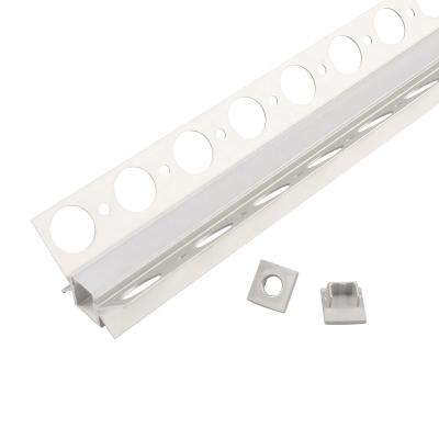 China Aluminum radiator 6063 silver standard t5 1M 2M 3M plaster ceiling profile for led lighting strip for sale