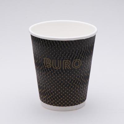 China China Supplier S Ripple Wallpaper Cup Super Disposable Vertical Ripple Paper Cup for sale