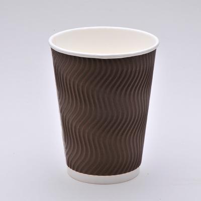 China Double Design Wall Ripple Paper Cup Disposable Hot Customized Paper Cup Customized Paper Cup for sale