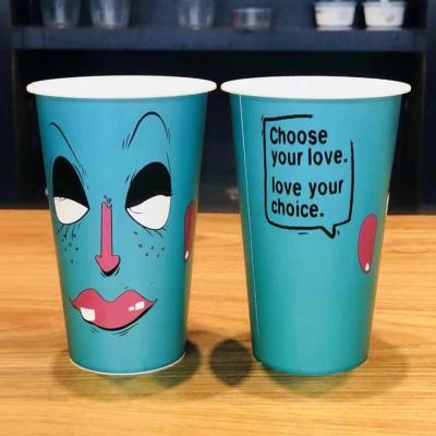 China 100% Factory Custom Logo Clear Plastic Cups Disposable Milk Tea Injection Molding Eco-friendly PP Plastic Cups for sale