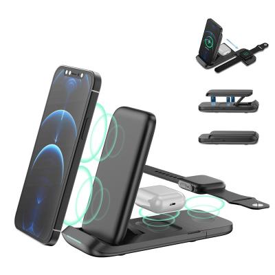 China Mobile Phone Amazon's Bestsellers 3 in 1 Wireless Charger Stand Multifunctional Fast Charging Mobile Phone Stand Wireless Charger for sale