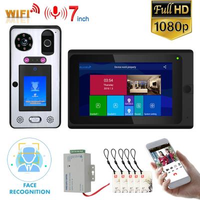 China 7 inch Wifi Wireless Face Recognition Wireless IC Door Phone Video Doorbell Intercom With 1080P Camera Support Unlock SY703BGLB11 for sale