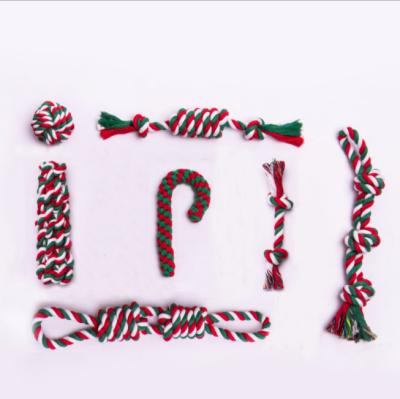 China OEM Free Sample Large Cotton Viable Rope Christmas Wholesale Durable Chew Toy Rope Pet Dog Set for sale