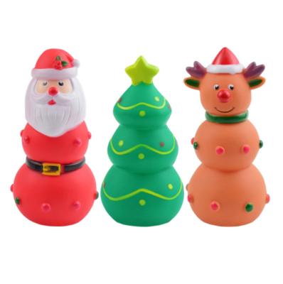 China 2021 Hot Selling Custom Cheap Christmas Dog Vinyl Pet Toy Viable Free Sample Rubbery Pet Toys for sale