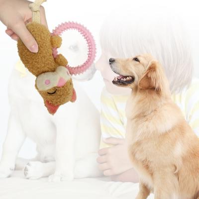 China Wholesale Viable Plush Cat Plug Burrs Ring Chew Resistant Pet Toys Environmentally Friendly Non-Toxic Chew Resistant Pet Toys for sale