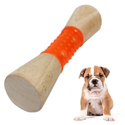 China Pets Newcomers Dog Toys TPR Natural Wooden Shaped Molar Rod Solid For Aggressive Chewers Pets Toy Interactive Dog Toy for sale