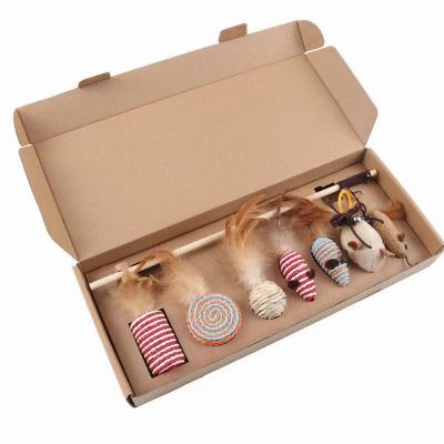 China Amazon Viable Hot Manufacturer Wholesale Luxury Multi Functional Interactive Cat Puzzle Toy Cat Gift Box Set for sale