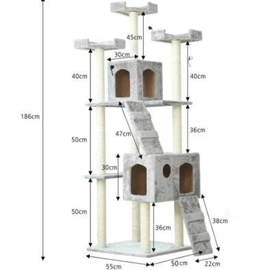 China Popular Hot Sale 186 cm Wooden Lathe Furniture Cat Tree Wooden Cat Tree Cat Tree Scratch Pet Scratcher From Amazon for sale