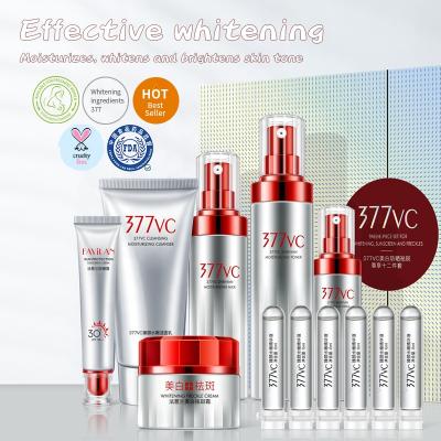 China Face Whitening Certified Products Wholesale Cosmetics Skin Care Product Whitening Freckle Remove Luxury Skin Care 377 VC Set Super White Sunscreen for sale