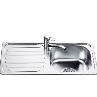 China New Design Stainless Steel Faucet Hand Wash Commercial Sink Italian Kitchen Sink With Drain Panel for sale