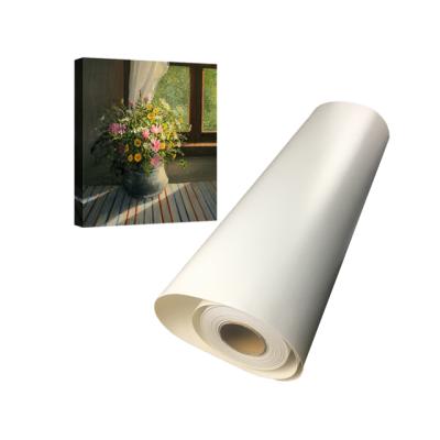 China Outdoor Digital Printing Semigloss Canvas Rolls , Cotton Canvas Printing Wholesale 420gsm Poly Cotton Canvas Inkjet Plotter Fabric for sale