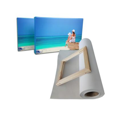 China Inkjet Printing Premium White Canvas For Printing , Glossy 400gsm Digital Printing Waterproof Canvas Roll for sale