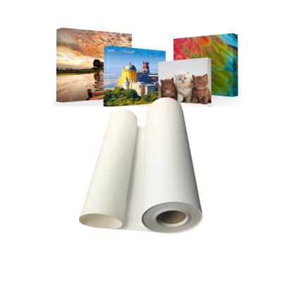 China Inkjet Printing Factory Wholesale 380gsm White Eco Solvent Inkjet Printing Poly Cotton Canvas Roll for sale