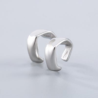 China Geometric punk trend clip earrings men/women stainless steel hypoallergenic irregular ear cuff for sale