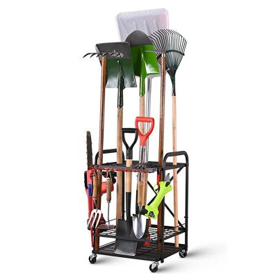 China Morden Garden Yard Tool Organizer for Garage with Wheels Yard Tool Racks Garage Organizers and Storage Tool Rack Garage Yard She for sale