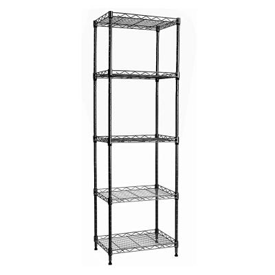 China Adjustable 5-Wire Metal Storage Rack Shelf Shelves, Black, 16.6L x 11.8W x 53.5H for sale