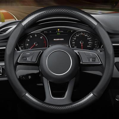 China Breathable Anti-slip Steering Cover Automotive General Steering Wheel Cover Microfiber Leather Sports Wheel Cover for sale