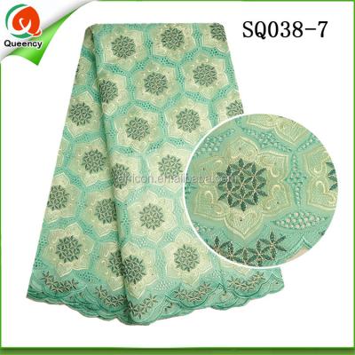 China Large Viable Swiss Voile Lace Nigeria Aqua 100 Cotton Fabric 5 Yards On Alibaba China for sale