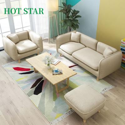 China Modern Massage New Design Microfiber Fabric Sofa, Hard Simple Design Living Room Furniture, Wood Frame Mini Sofa Sets With Ottoman for sale